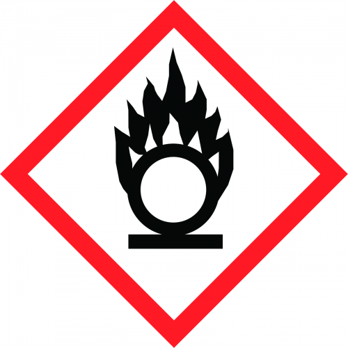 Aufkleber Etikett "Achtung Brandfördernd" GHS-Gefahrensymbol quadratisch 5-20cm