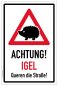 Preview: Aufkleber WarnHinweis "Achtung Igel!" Verkehr Schild Folie | Variante wählbar