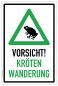 Preview: Aufkleber WarnHinweis "Vorsicht Kröten!" Verkehr Schild Folie | Variante wählbar