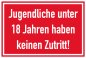 Preview: Aufkleber Hinweis JuSchG „Kein Zutrtitt unter 18 Jahre“ Etikett | 30x20 cm