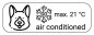 Preview: Auto Car Aufkleber air conditioned A/C "max. 21°C" Hinweis Folie | 15x5cm