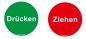 Preview: Tür Aufkleber doppelseitig „ZIEHEN + DRÜCKEN“ | Klebeseite: drücken | Türschild