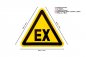 Mobile Preview: Aufkleber Schild Warnzeichen EX "Warnung vor Explosionsfähiger Atmosphäre" 20cm