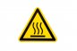 Preview: Aufkleber Warnzeichen "Warnung vor heißer Oberfläche" 20cm gelb wetterfest Folie