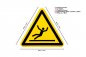 Preview: Aufkleber Warnzeichen "Warnung vor Rutschgefahr" 20cm gelb Folie wetterfest