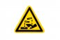 Mobile Preview: Aufkleber Warnzeichen "Warnung vor ätzenden Stoffen" 20cm gelb Folie wetterfest