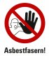 Mobile Preview: Aufkleber "Astbestfasern!" Hinweisschild Warnaufkleber Warnhinweis 12x15cm