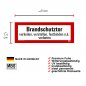 Mobile Preview: Warnaufkleber "Brandschutztor verkeilen... verboten!" Hinweisschild 21x7,4cm