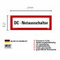 Mobile Preview: Warnaufkleber "DC-Notschalter" Photovoltaik Hinweisschild Warnhinweis 21x7,4cm