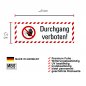 Preview: Aufkleber "Durchgang verboten!" Hinweisschild Warnaufkleber Warnhinweis 21x7,4cm