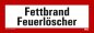 Mobile Preview: Aufkleber "Fettbrand Feuerlöscher" Hinweisschild Warnaufkleber Hinweis 21x7,4cm