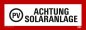 Preview: Warnaufkleber Schild "PV ACHTUNG SOLARANLAGE" Hinweisschild Warnhinweis 21x7,4cm