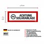 Preview: Warnaufkleber Schild "PV ACHTUNG SOLARANLAGE" Hinweisschild Warnhinweis 21x7,4cm