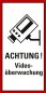 Preview: 10x Aufkleber Achtung Videoüberwachung Hinweisschild Warnung Kamera 6x3cm DSVGO