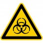 Preview: 10x Schild Warnzeichen "Warnung vor Biogefährdung" Kunstoffplatte ISO 7010 20cm