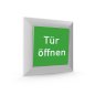 Preview: 2 Stück Aufkleber für Taster Tür Schalter "Tür öffnen" 52x52mm Folie grün