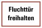 Preview: Brandschutzzeichen Alu-Schild "Fluchttür freihalten" 3mm Alu Dibond® | 20x30cm