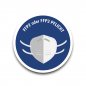 Preview: Aufkleber Hinweis "FFP-MASKE PFLICHT" Gebot Schild Folie Ø5-40cm | blau