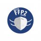 Mobile Preview: Aufkleber Hinweis "BITTE FFP-Maske TRAGEN" Gebot Schild Folie Ø5-40cm | blau