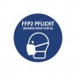 Mobile Preview: Aufkleber Hinweis "FFP PFLICHT (MASKEN OHNE VENTIL)" Schild Folie Ø5-40cm | blau