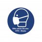 Mobile Preview: Aufkleber "Bitte tragen Sie eine FFP-Maske" ähnl. ISO 7010 Folie Ø5-40cm | blau