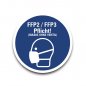 Preview: Aufkleber „FFP2 / FFP3 Pflicht! (MASKE OHNE VENTIL)“ Etikett, blau | Größe wählbar Preview: Aufkleber „FFP2 / FFP3 Pflicht! (MASKE OHNE VENTIL)“ Etikett, blau | Größe wählbar