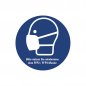 Mobile Preview: Aufkleber Gebot "Bitte nutzen Sie min. eine FFP Maske" Schild Folie Ø5-40cm, blau