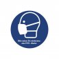 Mobile Preview: Aufkleber Gebot "Bitte nutzen Sie min. eine FFP2-Maske" Schild Folie Ø5-40cm, blau