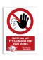Preview: 3x Aufkleber Verbot "Zutritt nur mit FFP-Maske oder MSN-Maske" Folie 15x21cm,rot