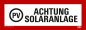 Mobile Preview: Warnaufkleber Schild "PV ACHTUNG SOLARANLAGE" Schild Folie 21x7,4cm | B-Ware