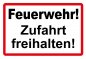 Mobile Preview: Aluminium-Schild "Feuerwehr! Zufahrt freihalten!" 3mm Alu Dibond® | 20x30cm