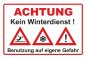 Preview: Aluminium-Schild Warnhinweis "Kein Winterdienst" 3mm Alu Dibond® | 20x30cm
