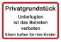 Preview: Aluminium-Schild Verbot "Privatgrundstück Unbefugten.." 3mm Alu Dibond® | 20x30cm