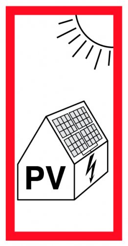 Aufkleber Hinweis "PV-Anlage " Schild Folie | Variante wählbar