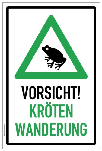 Preview: Aufkleber Warnhinweis „Vorsicht Kröten!“ Verkehr Etikett | Variante wählbar