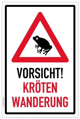 Aufkleber Warnhinweis „Vorsicht Kröten!“ Verkehr Etikett | Variante wählbar
