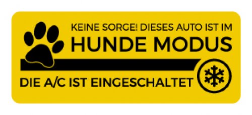 Auto Aufkleber „klimatisiert A/C Hundemodus aktiv“ Kfz Hinweis Etikett | 15x5 cm Auto Aufkleber „klimatisiert A/C Hundemodus aktiv“ Kfz Hinweis Etikett | 15x5 cm