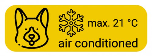 Auto Car Aufkleber „air conditioned A/C max. 21°C“ Hinweis Etikett | 15x5 cm Auto Car Aufkleber „air conditioned A/C max. 21°C“ Hinweis Etikett | 15x5 cm