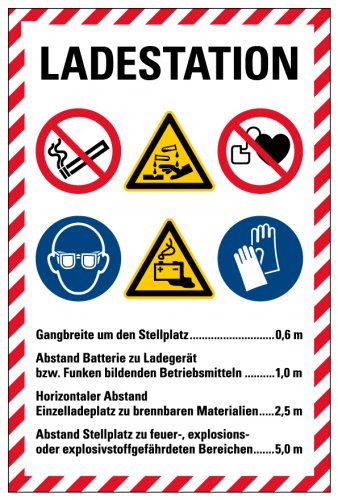 Aufkleber Hinweis „Sicherheitsaushang Ladestation“ Etikett | 20x30 cm