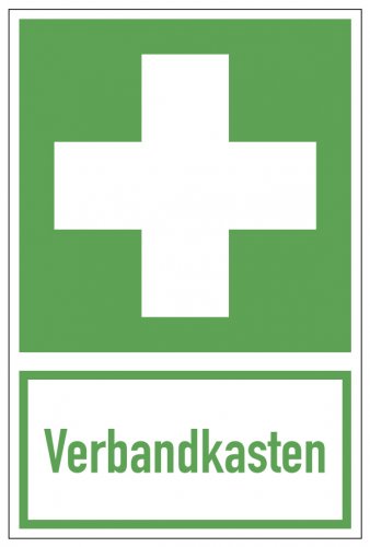 Aufkleber Rettungszeichen "Verbandskasten" Schild Folie selbstklebend ähnl. ISO 7010