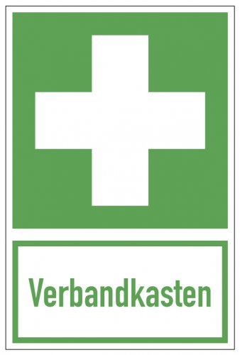 Aufkleber Rettungszeichen „Verbandskasten“ Etikett ähnl. ISO 7010 | Variante wählbar