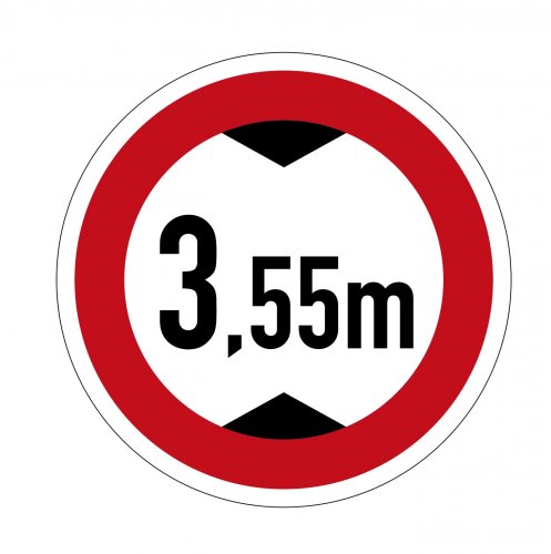 Aufkleber Verkehrszeichen "Durchfahrtshöhe 3,55" StVO Schild Folie | Ø5-30cm