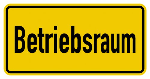 Aufkleber Warnung „Betriebsraum“ Hinweis Etikett, signalgelb | Größe wählbar