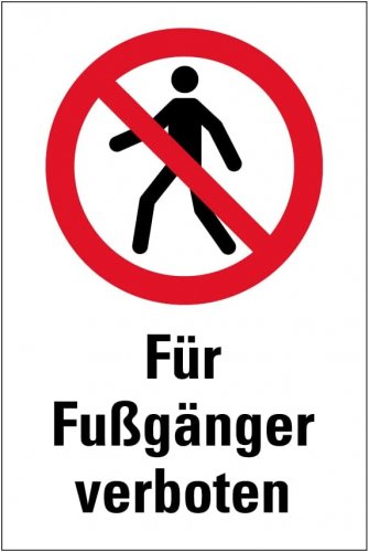 Aufkleber "Für Fußgänger verboten" Verbot Schild Folie selbstklebend | 20x30cm