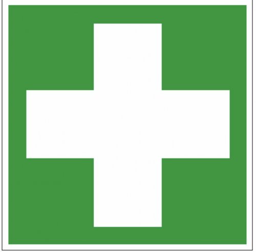 Schild Erste Hilfe Aufkleber grün Kreuz Rettungszeichen 20x20cm DIN ASR ISO 7010