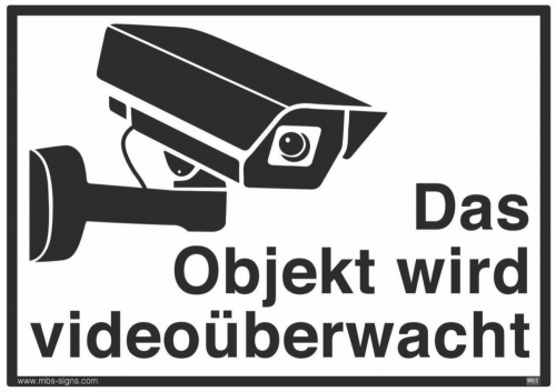 Aufkleber Videoüberwachung Hinweisschild Warnaufkleber Kamera 15x10,5cm DSVGO