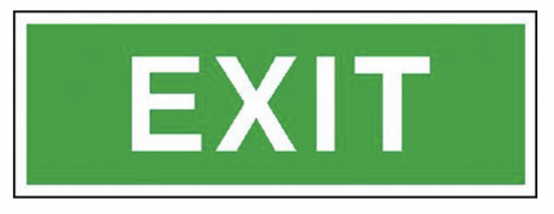 Fluchtweg Notausgang Text "EXIT" Schild Aufkleber Folie selbstklebend 300x105mm