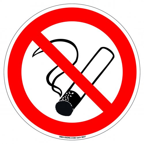 Aufkleber Rauchen verboten Ø 20cm Folie selbstklebend Nichtraucher Rauchverbot