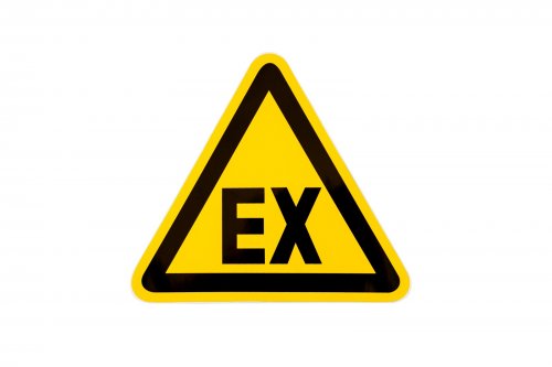 Aufkleber Schild Warnzeichen EX "Warnung vor Explosionsfähiger Atmosphäre" 10cm