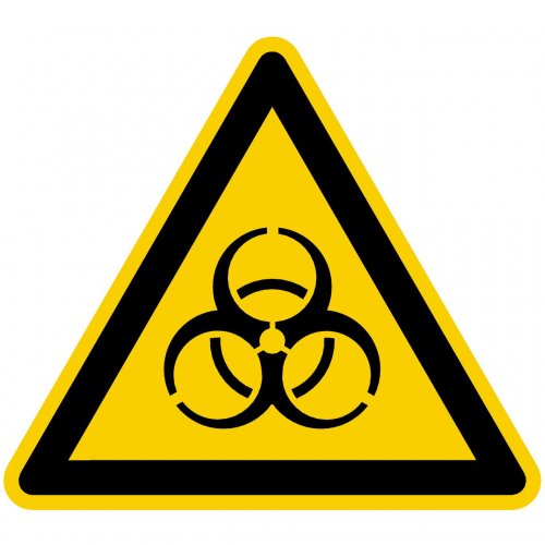 Schild Warnzeichen „Warnung vor Biogefährdung“ Kunststoffplatte nach ISO 7010 10cm